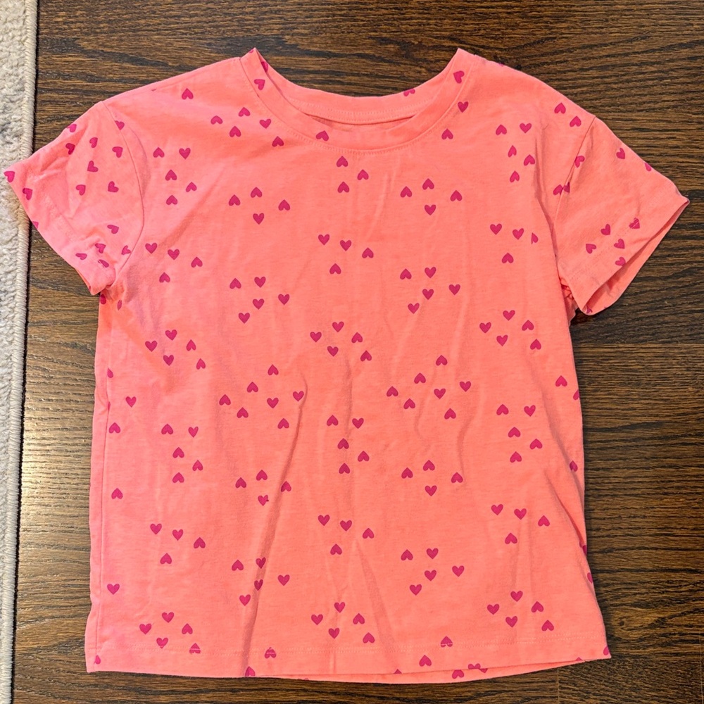 Pink Heart Pattern Kids T-Shirt